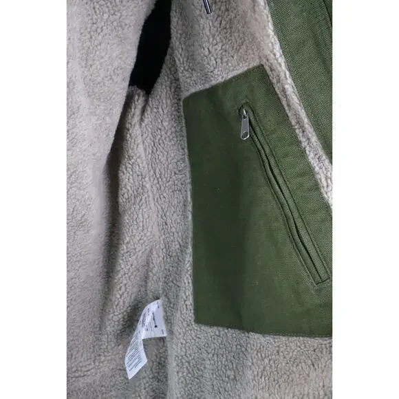 Carhartt Women's Washed Duck Sherpa Lined Jacket S 4-6 Green OJ4392-W NWT Read - Picture 5 of 6